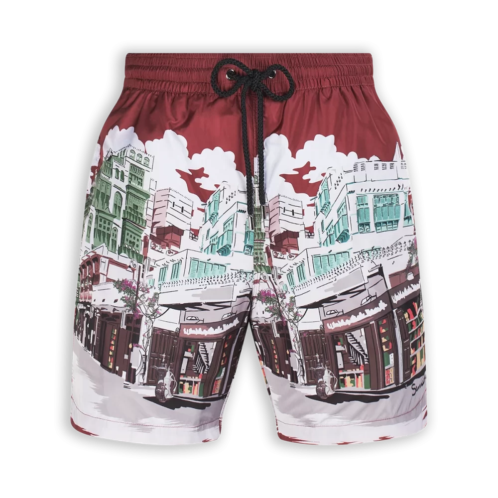 Swim shorts - al balad - red